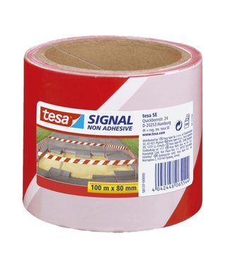 Tesa 58137 Páska výstražná, červenobiela nelepivá 100x80mm