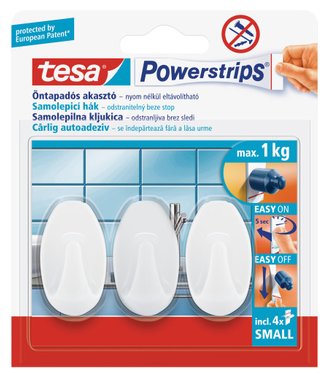 Tesa Power strips háčiky 3 ks 57533 biela