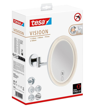 Tesa® VISIOON LED kosmetické zrkadlo s otočným ramenom chróm