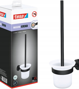 Tesa WC držiak s kefou Moon Black