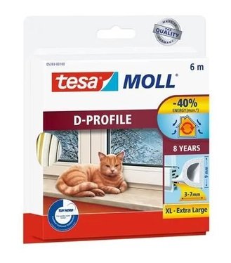Tesnenie gumové Tesa profil D biele 6m