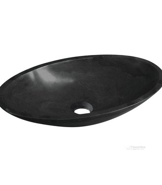 Umývadlo BLOK kamenné 60x11x35cm             čierny Marquin-matný