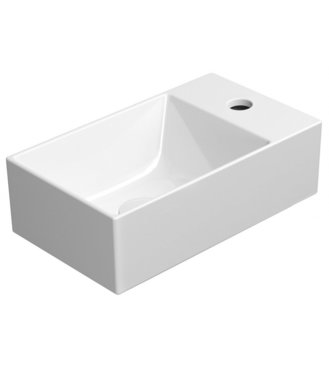 Umývadlo Kube X keramické 40x23cm pravé/ľavé biela