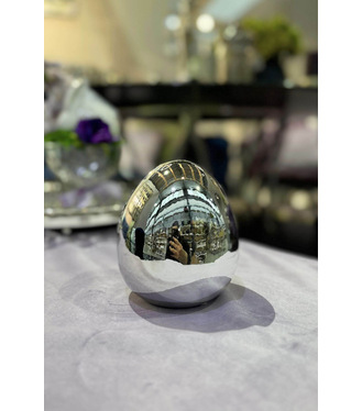 Vajce strieborné porcelánové 10cm