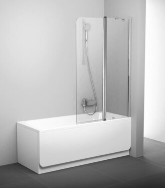 Vaňová zástena pohyblivá dvojdielna CVS2 100 L, satin+transparent