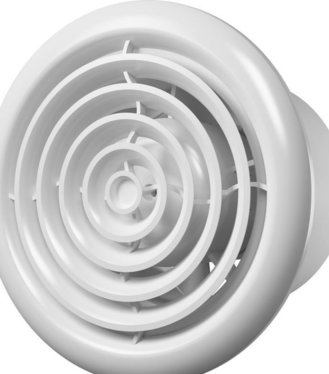 Ventilátor Flow 4BBE,okrúhla mriežka,spätná klapka