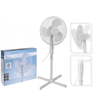 Ventilátor stojanový 41 cm, biely