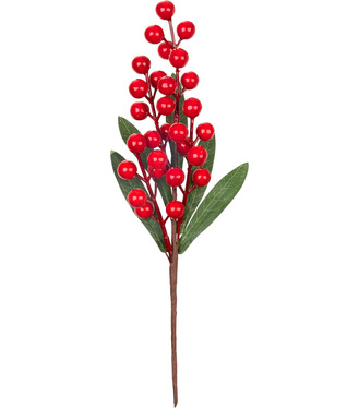 Vetvička MagicHome Vianoce, skimmia, 30cm