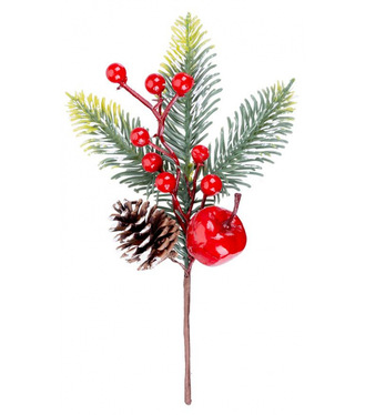 Vetvička s jabĺčkom a bobuľkami 23cm