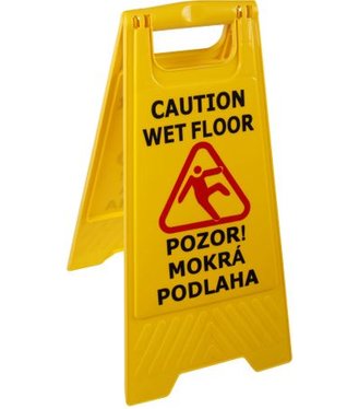 Výstražná žltá tabuľa plastová ` POZOR MOKRÁ PODLAHA `
