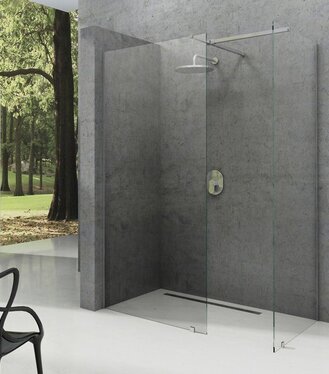 Walk-In Wall 80, biela matná+transparent