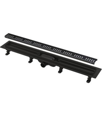 Žlab podlahový SIMPLE s okrajom pre perforovaný rošt 950mm čierna matná