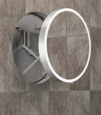 Zrkadlo s výsuvom okrúhle Inn Black 60cm