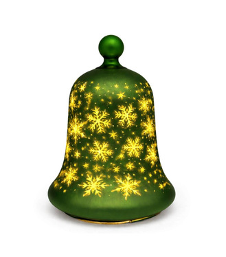 Zvonček zelený LED vianočný 17cm