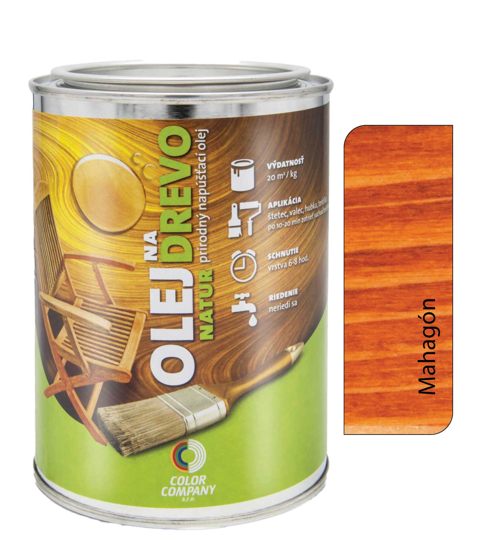 Color company Olej na drevo NATUR mahagón 0,5l - prírodný napúšťací olej