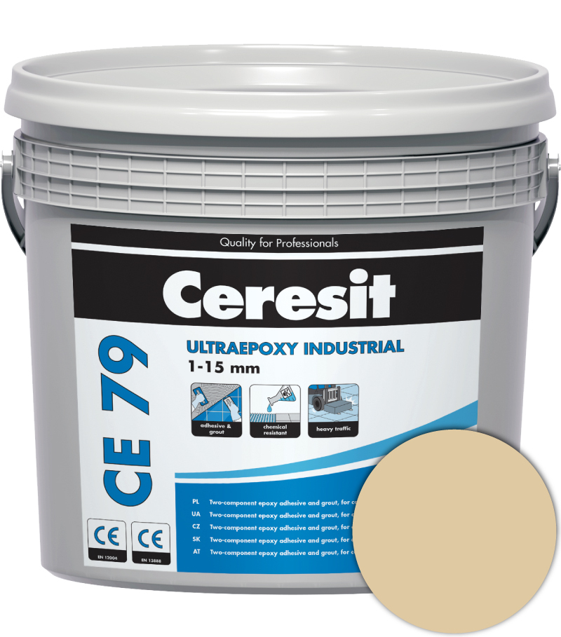 Ceresit CE 79 UltraEpoxy Industrial alabaster 5kg Dvojzložková epoxidová chemicky odolná malta na lepenie a škárovanie obkladov a dlažieb