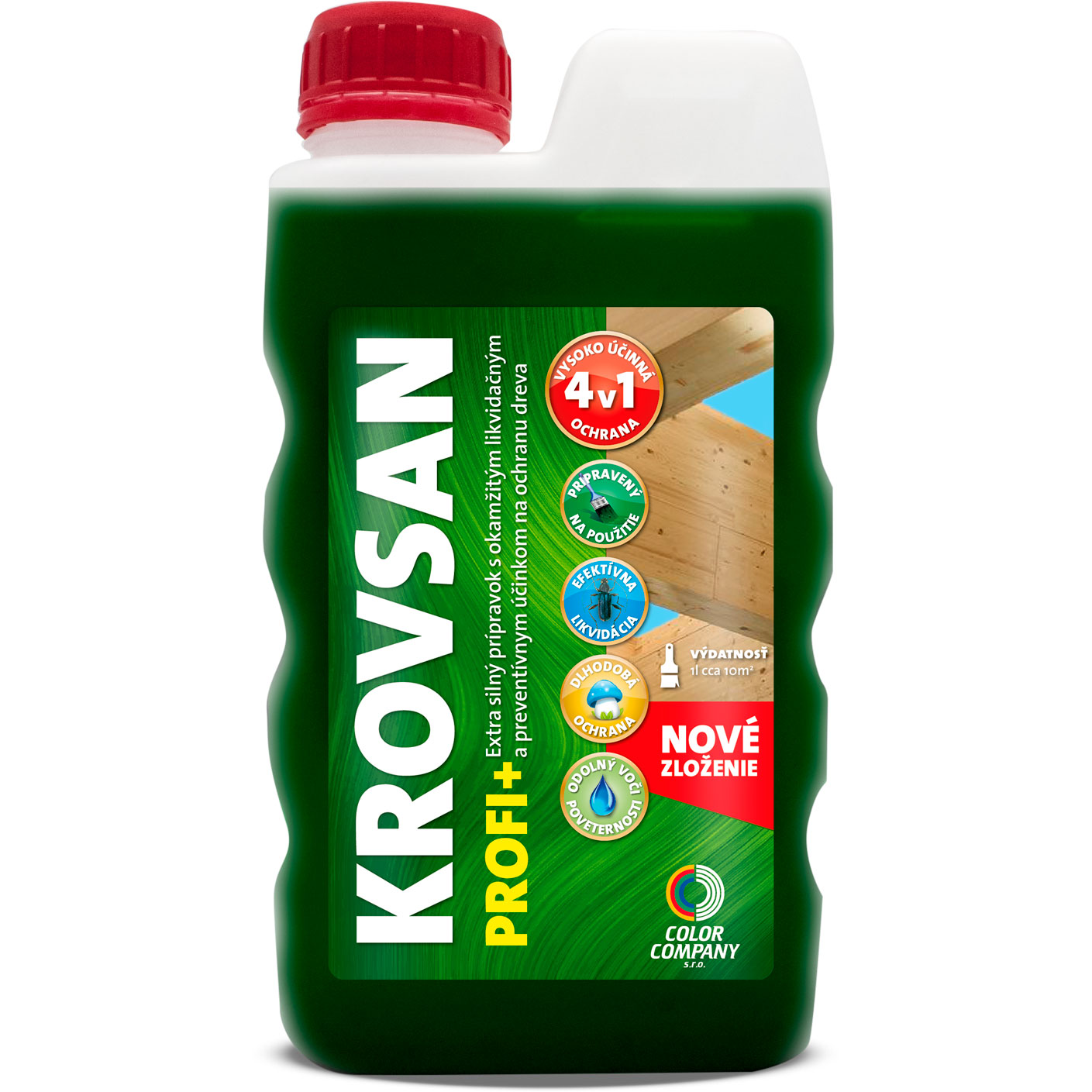 Color company Krovsan Profi+ zelený - na ochranu dreva 1l
