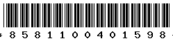 8581100401598 8581100401598